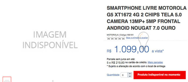 Цены на Motorola Moto G 5th gen XT1672